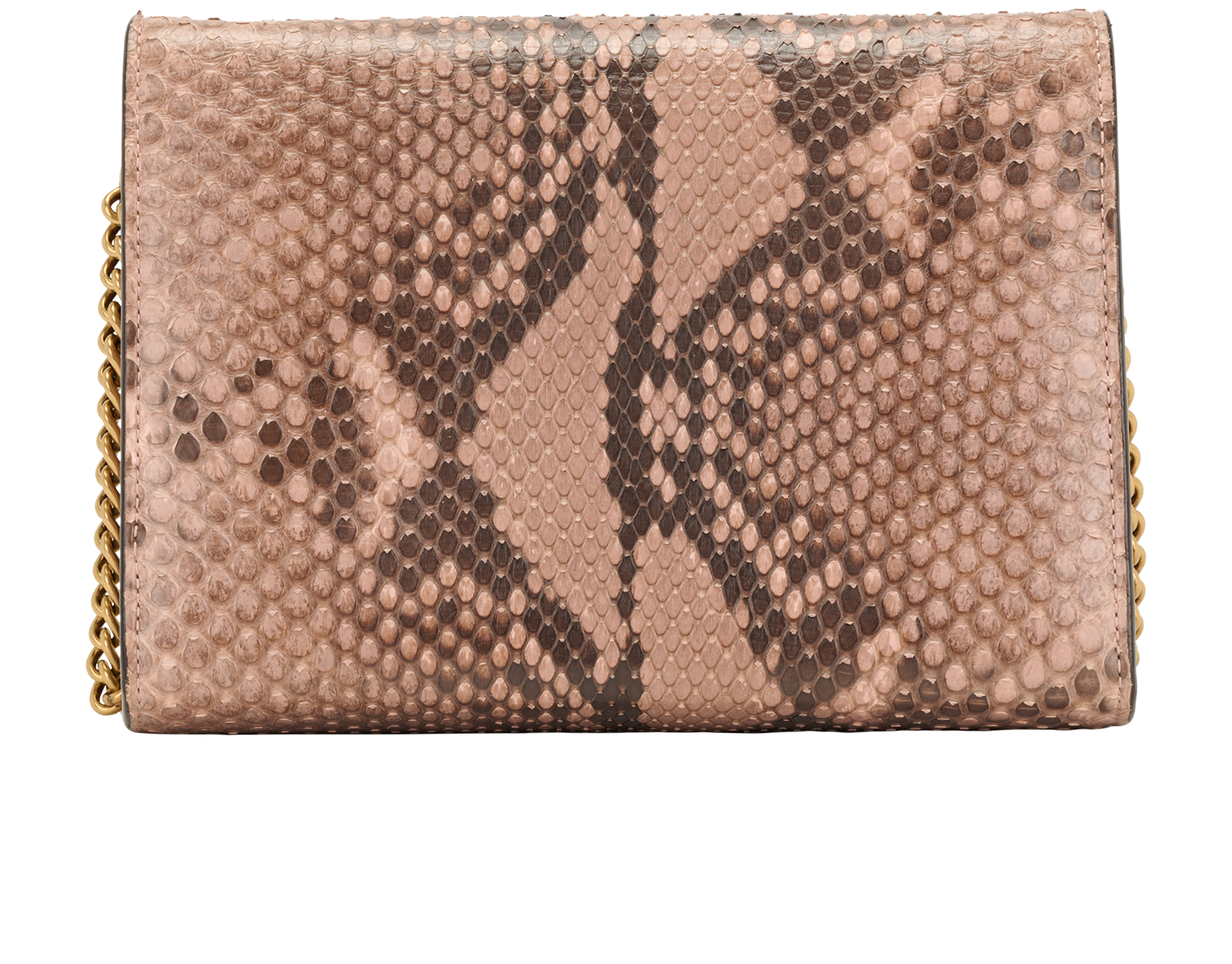 Marmont Wallet on Chain, &pound;950, Handbags, Pink, Python, Back view